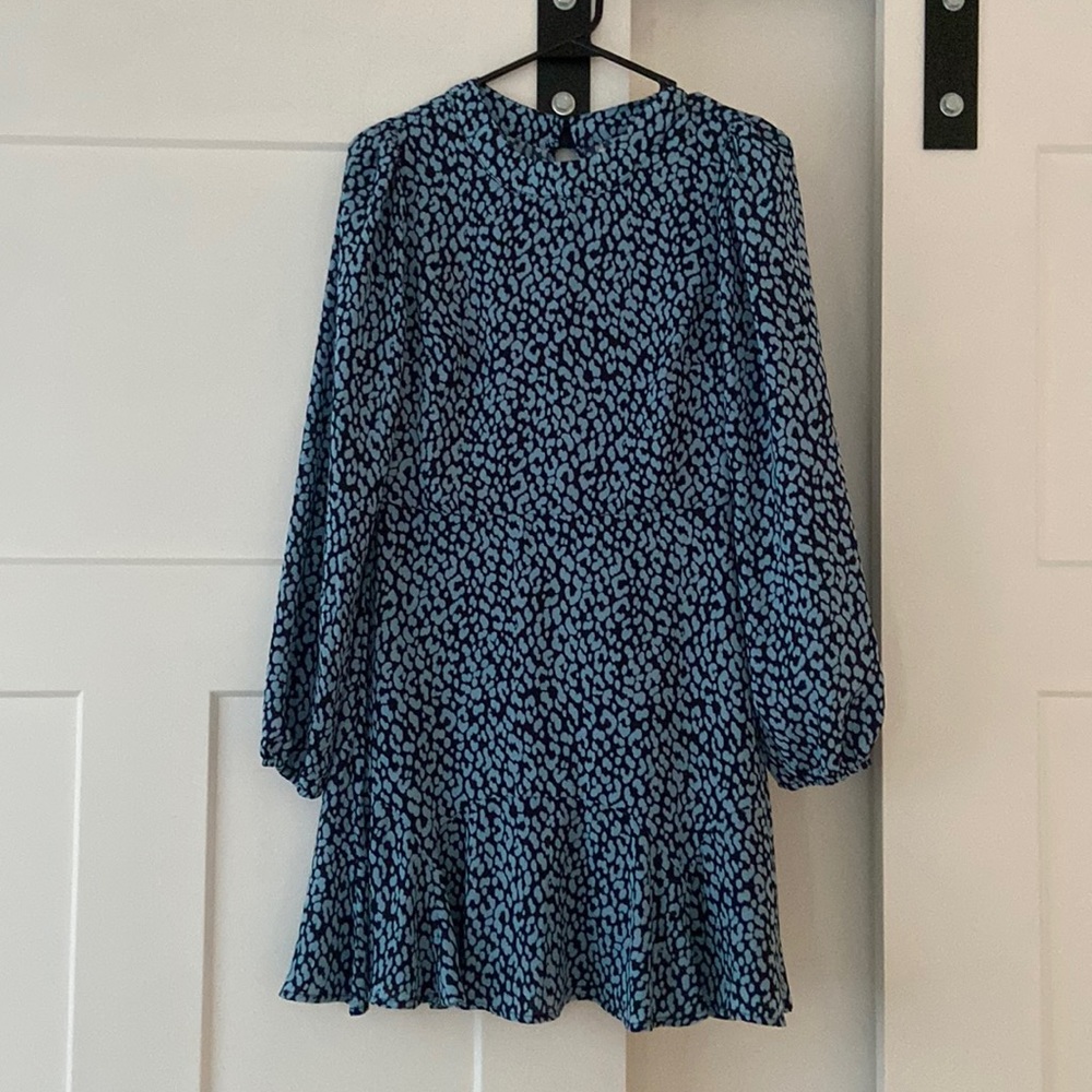 Navy leopard print dress
